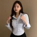 impiata Women’s Light Blue Chiffon Shirt – Elegant and Breathable Top for Office or Casual Outings
