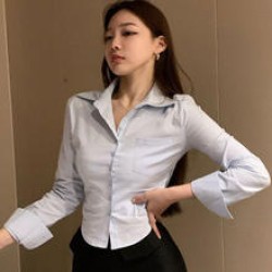 impiata Women’s Light Blue Chiffon Shirt – Elegant and Breathable Top for Office or Casual Outings